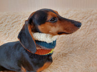 Knitted dog snood handmade stripes, scarf snood hat for dogs