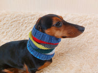 Knitted dog snood handmade stripes, scarf snood hat for dogs
