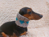 Wool snood scarf collar with hearts for dog, warm dog neck wool snood handmade