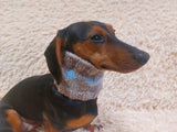 Wool snood scarf collar with hearts for dog, warm dog neck wool snood handmade