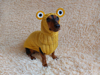 Pet Frog Costume - Halloween Costume Frog Sweater and Hat - Dachshund Frog Set for Dog Photo Shoot-Halloween dog costume for small dog Frog