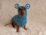 Pet Frog Costume - Halloween Costume Frog Sweater and Hat - Dachshund Frog Set for Dog Photo Shoot-Halloween dog costume for small dog Frog