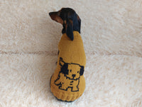 Knitted sweater with a dog for dachshunds or small dogs,Knitted clothes for dogs jumper with a dog