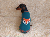 Clothes for a dachshund or small dog knitted winter wool warm jumper with a pattern