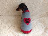 Clothes for a dachshund or small dog knitted winter wool warm jumper with a pattern