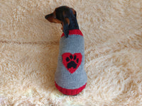 Clothes for a dachshund or small dog knitted winter wool warm jumper with a pattern