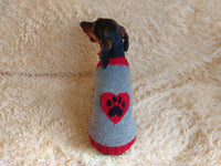 Clothes for a dachshund or small dog knitted winter wool warm jumper with a pattern