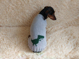 Clothes for a dachshund or small dog knitted winter wool warm jumper with a pattern