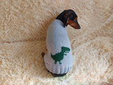 Clothes for a dachshund or small dog knitted winter wool warm jumper with a pattern