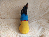 Clothes for a dachshund or small dog knitted winter wool warm jumper with a pattern