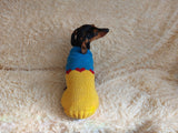 Clothes for a dachshund or small dog knitted winter wool warm jumper with a pattern