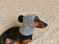 Knitted winter warm hat for a dog with wool down