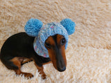 Hat winter pet wool with pompoms,clothes warm hat for dog