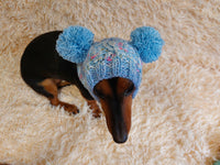 Hat winter pet wool with pompoms,clothes warm hat for dog