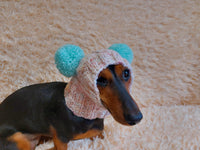 Hat winter pet wool with pompoms,clothes warm hat for dog