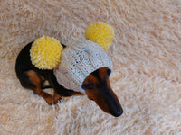 Hat winter pet wool with pompoms,clothes warm hat for dog