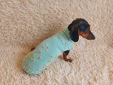 Jumper with flowers for a mini dachshund,Sweater with flowers and butterflies for miniature dachshund or small dog.