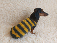 Dachshund clothes knitted sweater, knitted wool sweater for dachshund or small dog