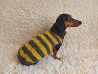 Dachshund clothes knitted sweater, knitted wool sweater for dachshund or small dog