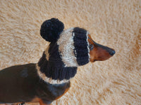 Hat dog Angora warm winter with pompom