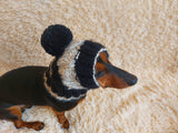 Hat dog Angora warm winter with pompom