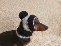 Hat dog Angora warm winter with pompom