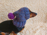 Hat dog Angora warm winter with pompom