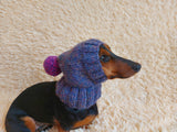 Hat dog Angora warm winter with pompom