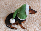 Santa Hat for Dog with Pompom, Christmas Santa Hat for Dachshund or Small Dog with Pompom, Dog Christmas Hat, Santa Dog Hat, Elf Dog Outfit