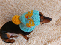 Duck clothes hat for dachshund or small dog