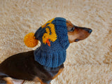 Duck clothes hat for dachshund or small dog