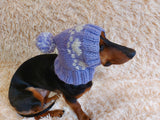 Paws clothes hat for dachshund or small dog,hat print paws with pom pom for dog,clothes with paws for dogs