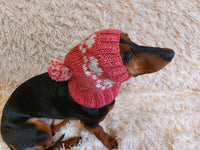 Paws clothes hat for dachshund or small dog,hat print paws with pom pom for dog,clothes with paws for dogs