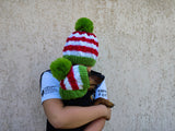 Matching Christmas Dog and Owner Beanie Set: Wool Blend Pom-Pom Hats