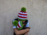Matching Christmas Dog and Owner Beanie Set: Wool Blend Pom-Pom Hats