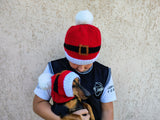 Matching Santa Dog and Owner Beanie Set