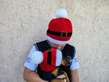 Matching Santa Dog and Owner Beanie Set