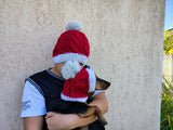 Matching Santa Dog and Owner Beanie Set: Angora Wool Blend