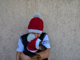 Matching Santa Dog and Owner Beanie Set: Angora Wool Blend