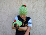Matching Knit Snood Hat Set: Wool Blend Mom & Dog