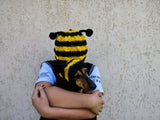 Matching bee Wool Hats for Mom and Dog: Bee Halloween Costume