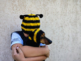 Matching bee Wool Hats for Mom and Dog: Bee Halloween Costume