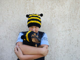 Matching bee Wool Hats for Mom and Dog: Bee Halloween Costume