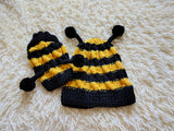 Matching bee Wool Hats for Mom and Dog: Bee Halloween Costume