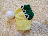 10 color Rainbow dog hat with sheep and pompom