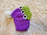 10 color Rainbow dog hat with sheep and pompom