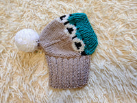 10 color Rainbow dog hat with sheep and pompom