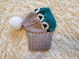 10 color Rainbow dog hat with sheep and pompom