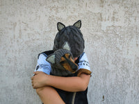 Matching Wolf Hat Set: Angora Wool Mom & Dog Halloween Costume