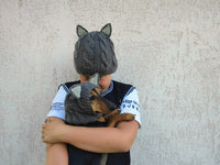 Matching Wolf Hat Set: Angora Wool Mom & Dog Halloween Costume